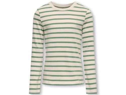 Kids ONLY birch/hedge green stribet bluse